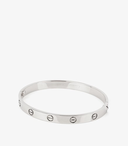 Cartier 18ct white gold bangle - white,