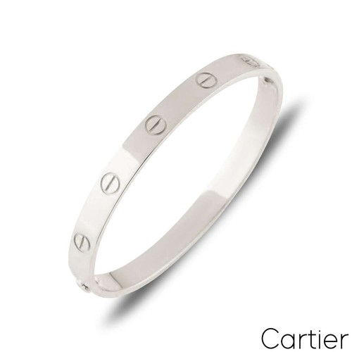 Cartier white gold plain love - white,